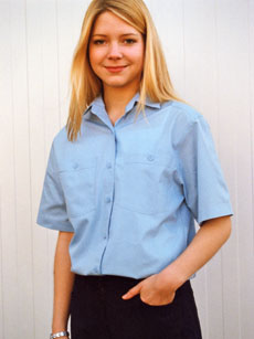 Dienstbluse halbarm hellblau