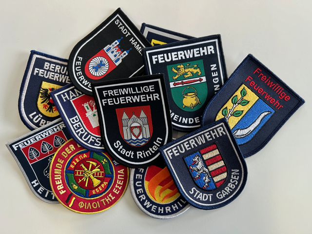 Feuerwehr Embleme gestickt gewebt Bewernick